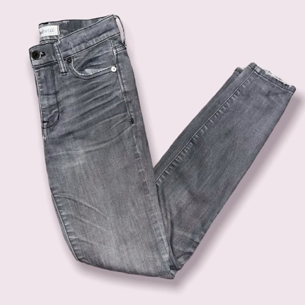 Madewell High Riser Skinny Jeans Light Grey Denim Causal Coastal Womens Size 24 - Picture 7 of 15